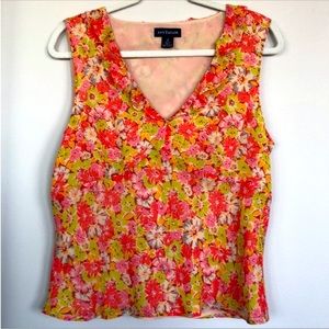 NWOT Ann Taylor Silk Floral Sleeveless Blouse